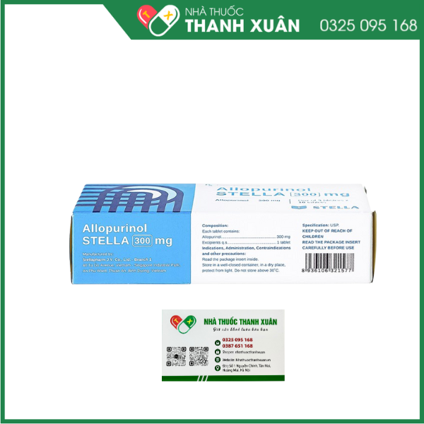 Allopurinol Stella 300mg trị gout, sỏi thận